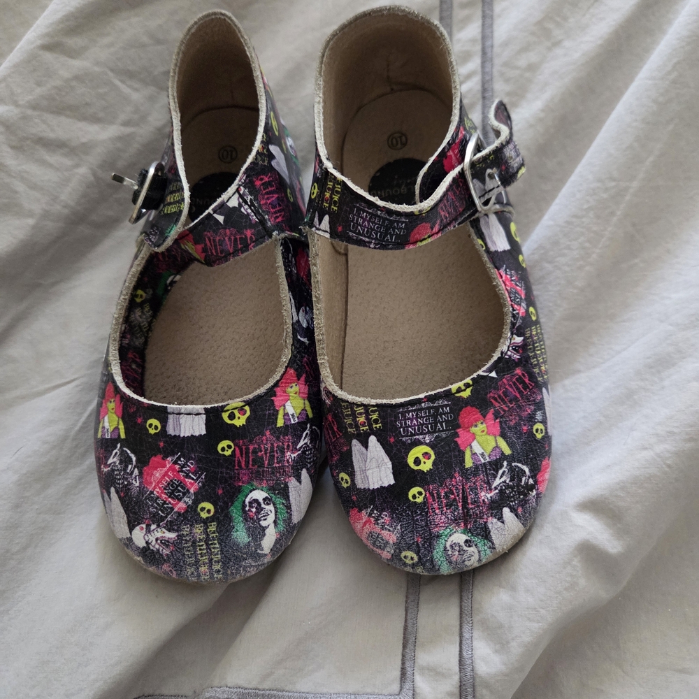 Spell Bound Soles Stylish Kids Mary Jane Shoes with Graphic Print
